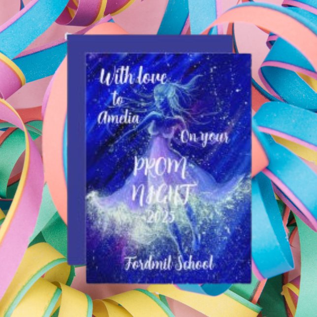 Invitation Dessin Danse Blue Star Figure Lycée Prom (Créateur téléchargé)