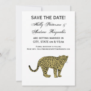 Invitation Dessin de chat tacheté vintage léopard guépard