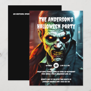 Invitation Dessin de créature zombie de la fête de l'horreur