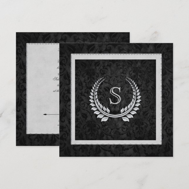 Invitation Dessin de diamant sur damas (Devant / Derrière)