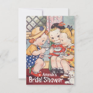 Invitation Dessin de filles Douche nuptiale, fête de bachelor