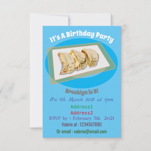 Invitation Dessin de Jiaozi / Chinese dumplings (Devant)