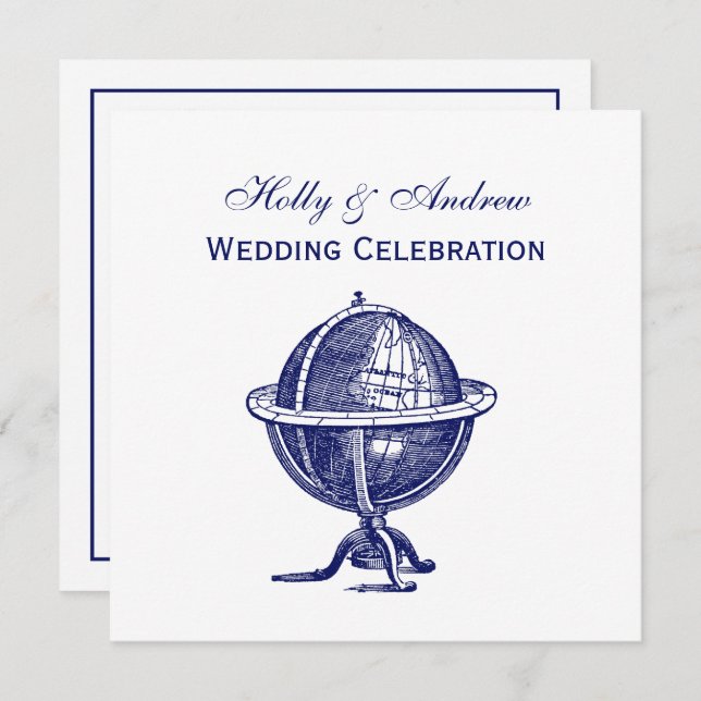 Invitation Dessin de la Marine du Monde vintage (Devant / Derrière)