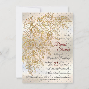 Invitation Dessin de ligne Rose Gold Elegant