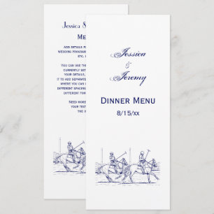 Invitation Dessin de match de polo stylisé vintage #2 Menu bl