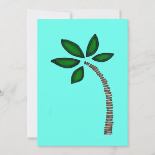 Invitation Dessin de palmier marron et vert