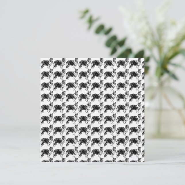 Invitation Dessin de Shetland Sheepdog (Debout devant)