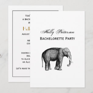 Invitation Dessin d'éléphant vintage