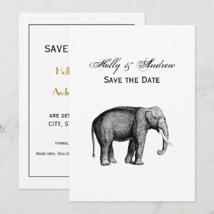 Invitation Dessin d'éléphant vintage