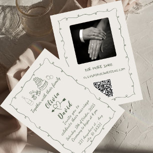 Invitation Dessin Funky Dessin manuscrit Mariage Invit