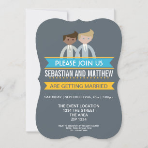Invitation Dessin Groom Mariage Gay Thème