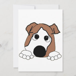 Invitation dessin humoristique bulldog rouge et blanc
