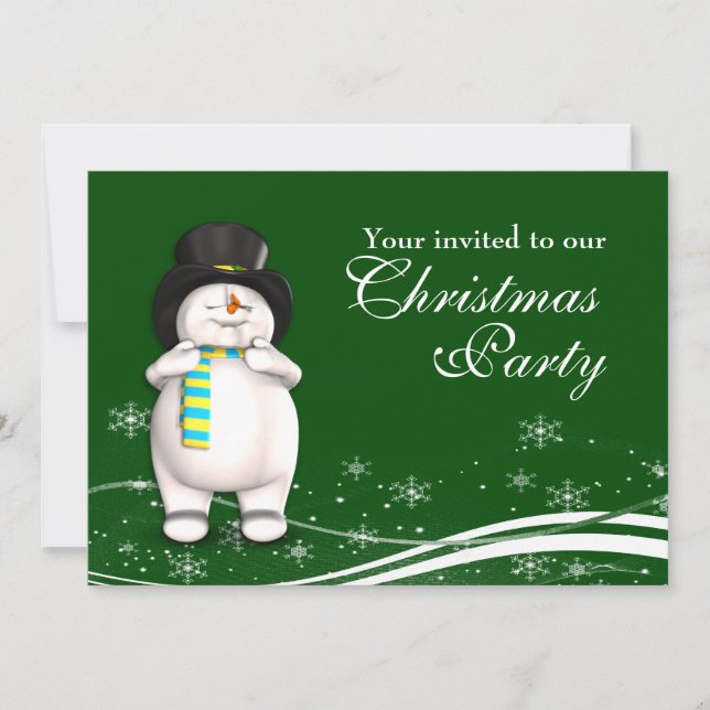 Invitation Dessin Snowman & Fête de Noël du Père Noël (Devant)