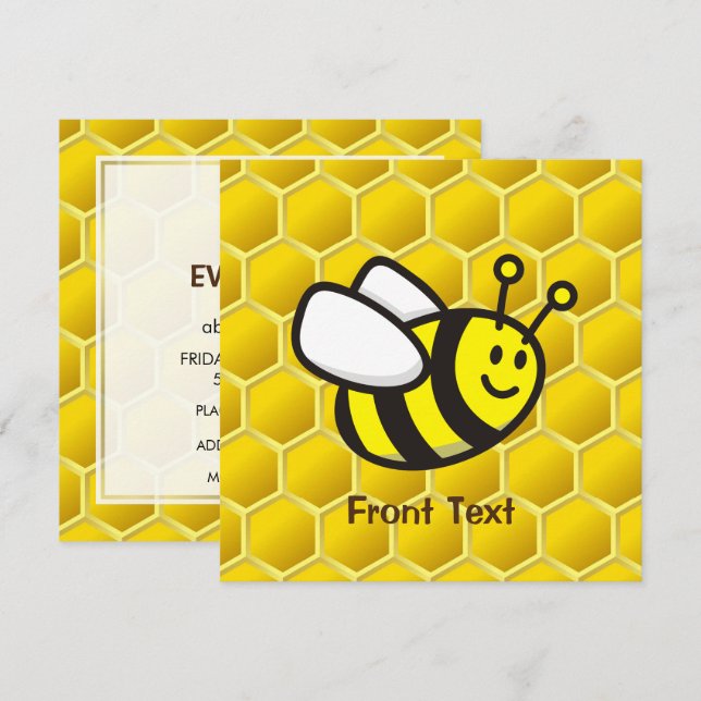 Invitation Dessin sur les abeilles (Devant / Derrière)