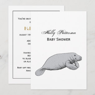 Invitation Dessin Vintage de Lamantin