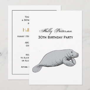Invitation Dessin vintage Manate