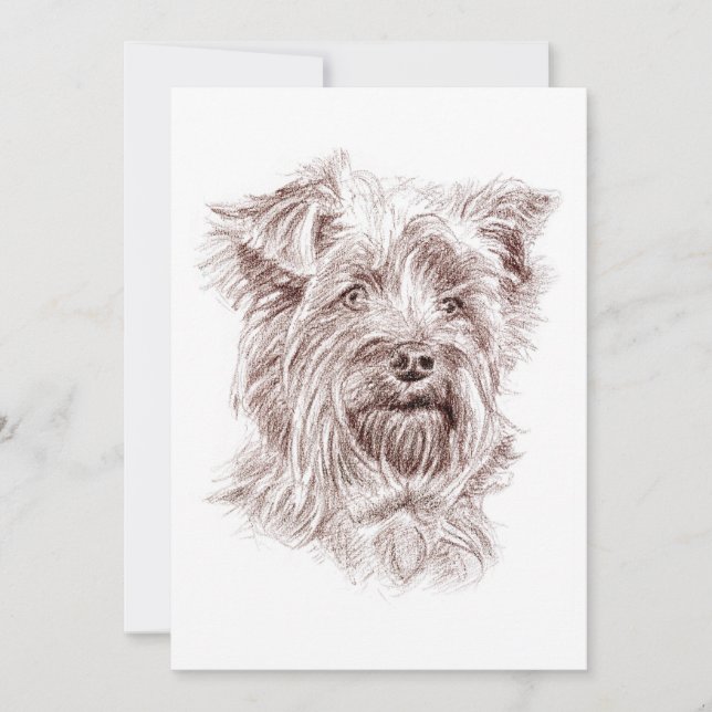 Invitation Dessin Yorkshire Terrier (Devant)