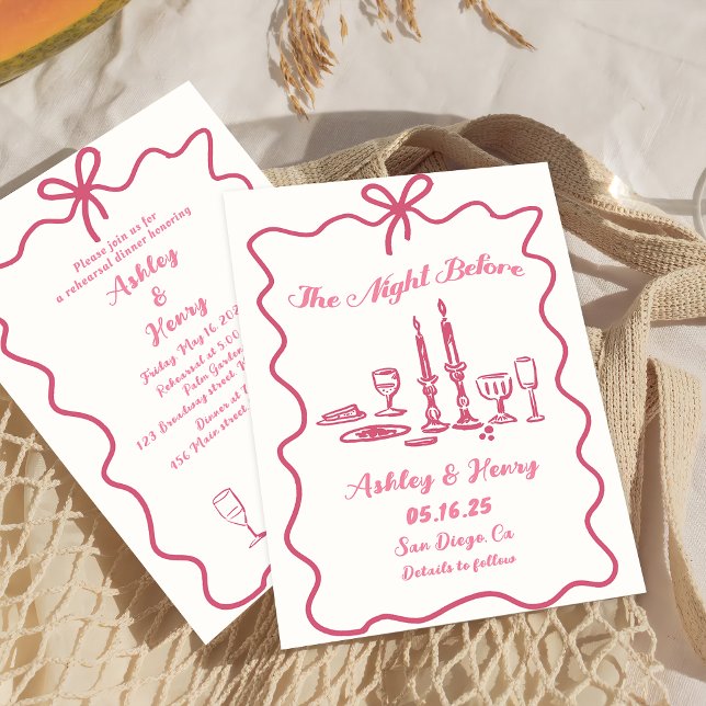 Invitation Dessiné à la main la veille du dîner de répétition (Créateur téléchargé)