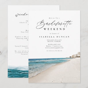 Invitation DESTIN Florida Bachelorette Calendrier Itinéraire