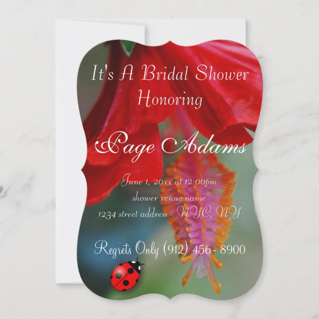 Invitation Destin romantique de Fête de la mariée de (Devant)