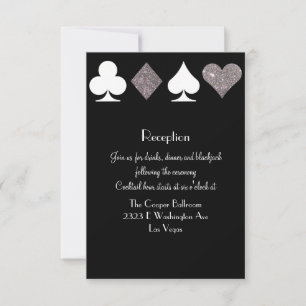 Invitation Destinas Vegas Réception Faux Parties scintillant