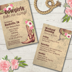Invitation Destination 30e Anniversaire Cowgirl Rustique 2 cô