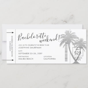 Invitation Destination Bachelorette Beach Trip Boarding Pass