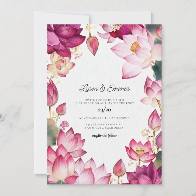 Invitation Destination de mariage à la peinture aquarelle Lot (Devant)