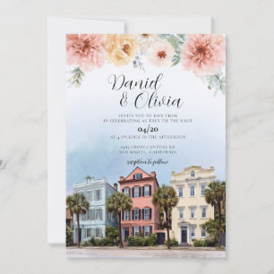 Invitation Destination de mariage à l'aquarelle de Charleston
