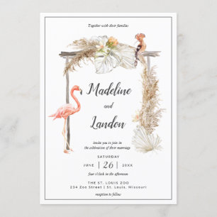 Invitation Destination de mariage Boho Tropical Zoo