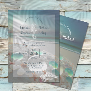 Invitation Destination de mariage élégante Verre de mer