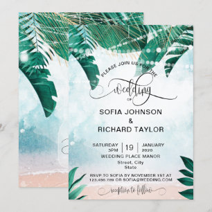 Invitation destination de mariage île plage océan
