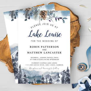 Invitation Destination de montagne, Mariage de forêt d'aquare