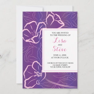 Invitation Destination de plage tropicale Mariage violet