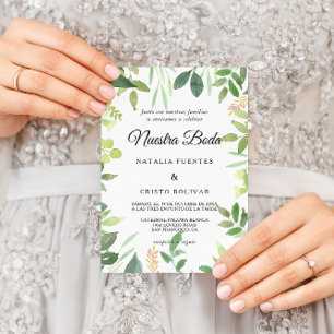 Invitation Destination été verdure Mariage espagnol