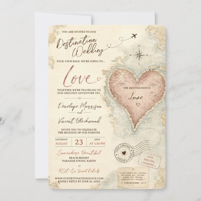 Invitation Destination : Mariage Amour (Devant)