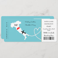 Destination Mariage Italie Europe Ticket Invitatio