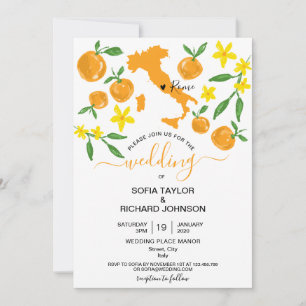 Invitation Destination mariage Italie Orange