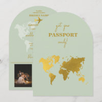 Destination Mariage Monde Passport Sage Vert Or