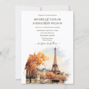 Invitation Destination Mariage Paris Tour Eiffel France