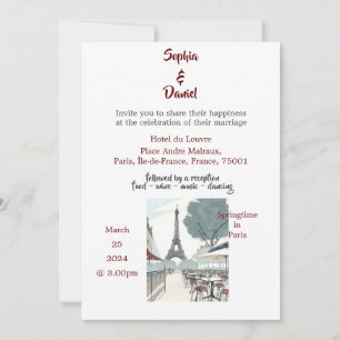 Invitation Destination mariage - Printemps à Paris