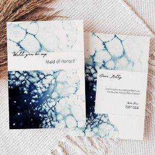Invitation Destination nautique bleue Maid of Honor Propositi