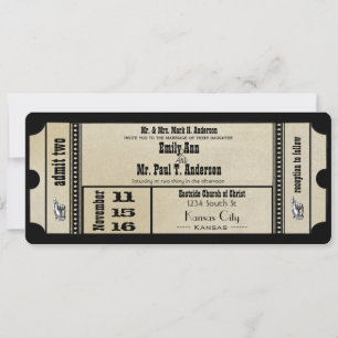 Invitation Destination Old Hollywood Ticket Playbill Wedding