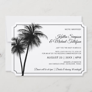 Invitation Destination Palmier Noir sur Kraft