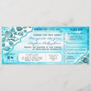 Invitation destination turquoise billets de mariage invitatio