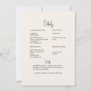 Invitation Détail du Mariage de crème