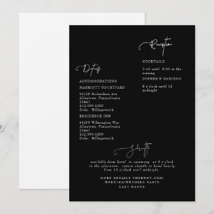 Invitation détaillée de mariage noir