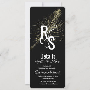 Invitation Détails Bohèmes de Plume d'Or Fausse Minimaliste