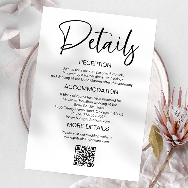 Invitation Détails de carton d'invitation de mariage avec enc (Créateur téléchargé)