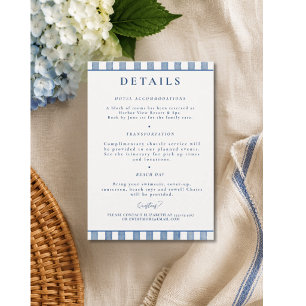 Invitation Détails de la réunion de famille à rayures bleues